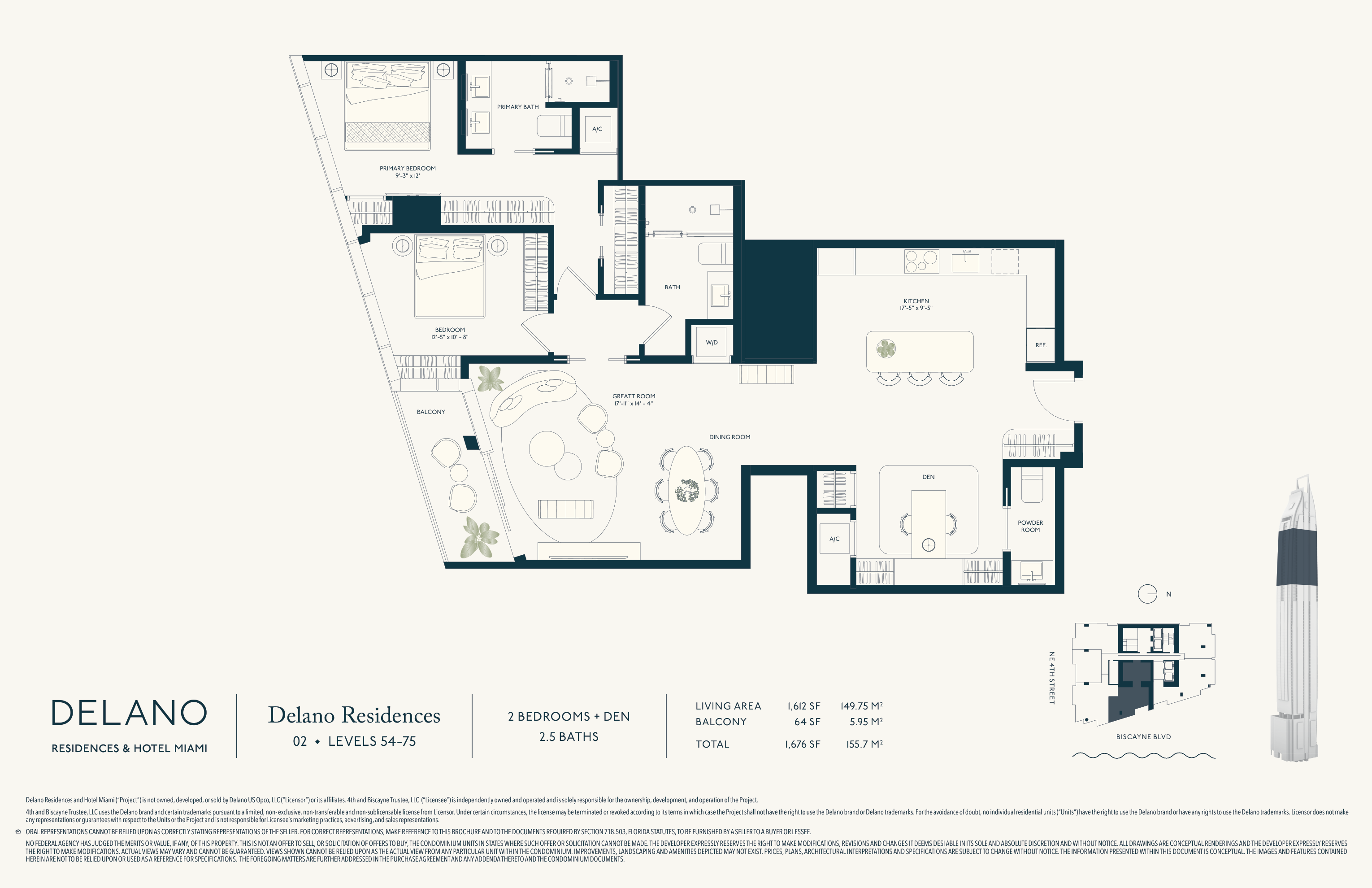 Delano Residences 02 (Levels 54–75) floor plan