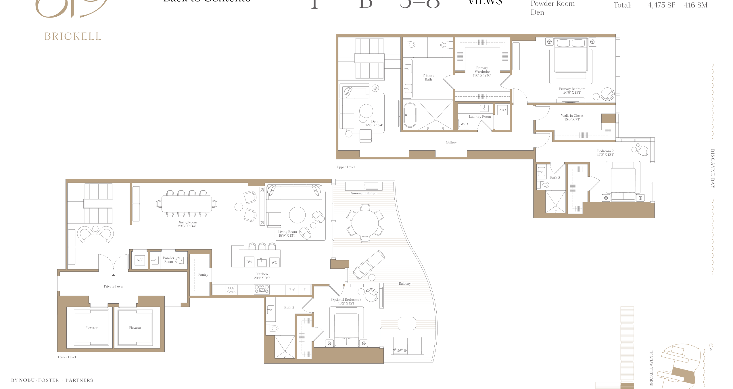 1B — 3 Bed + Den floor plan