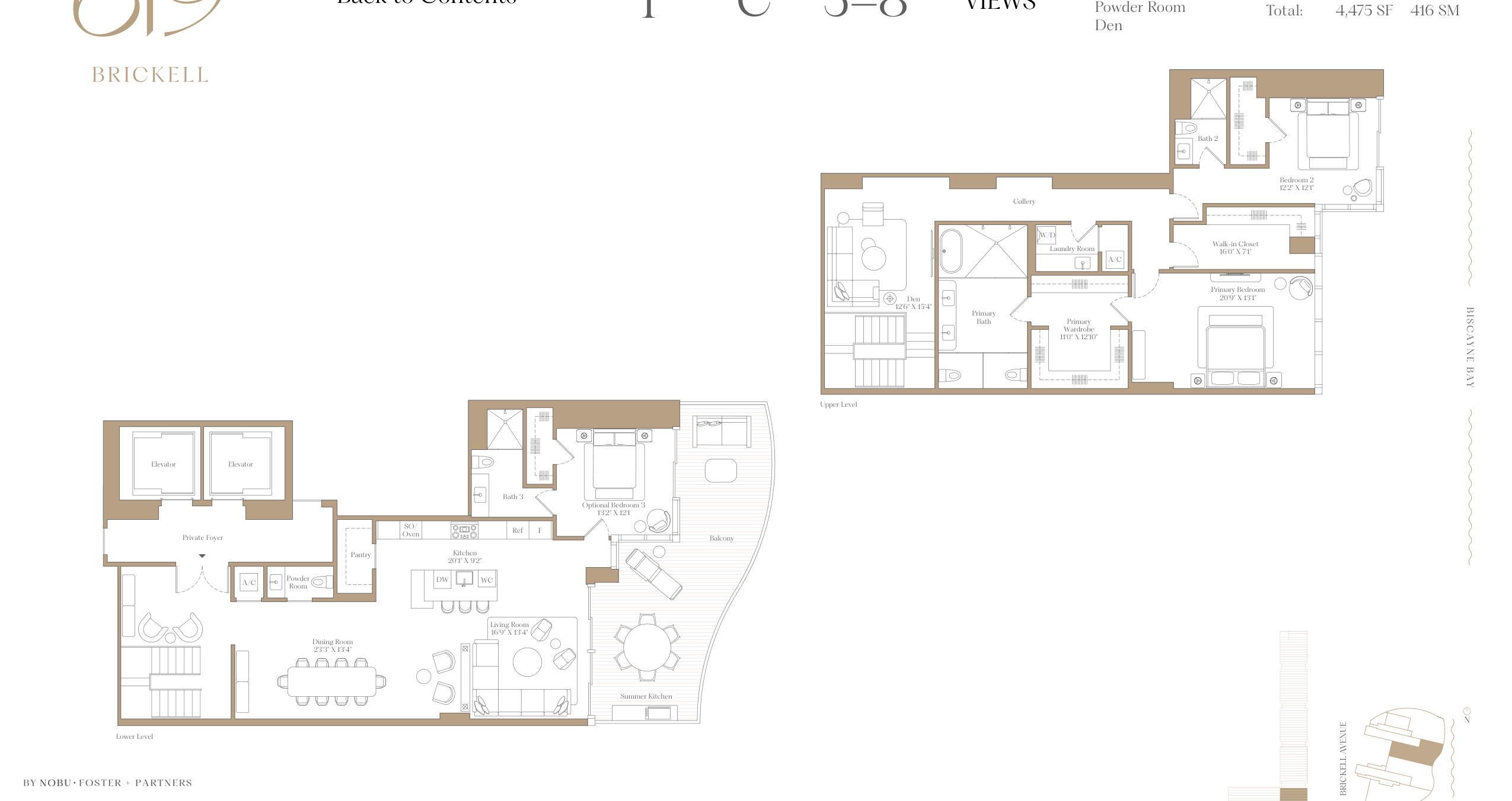 1C — 3 Bed + Den floor plan