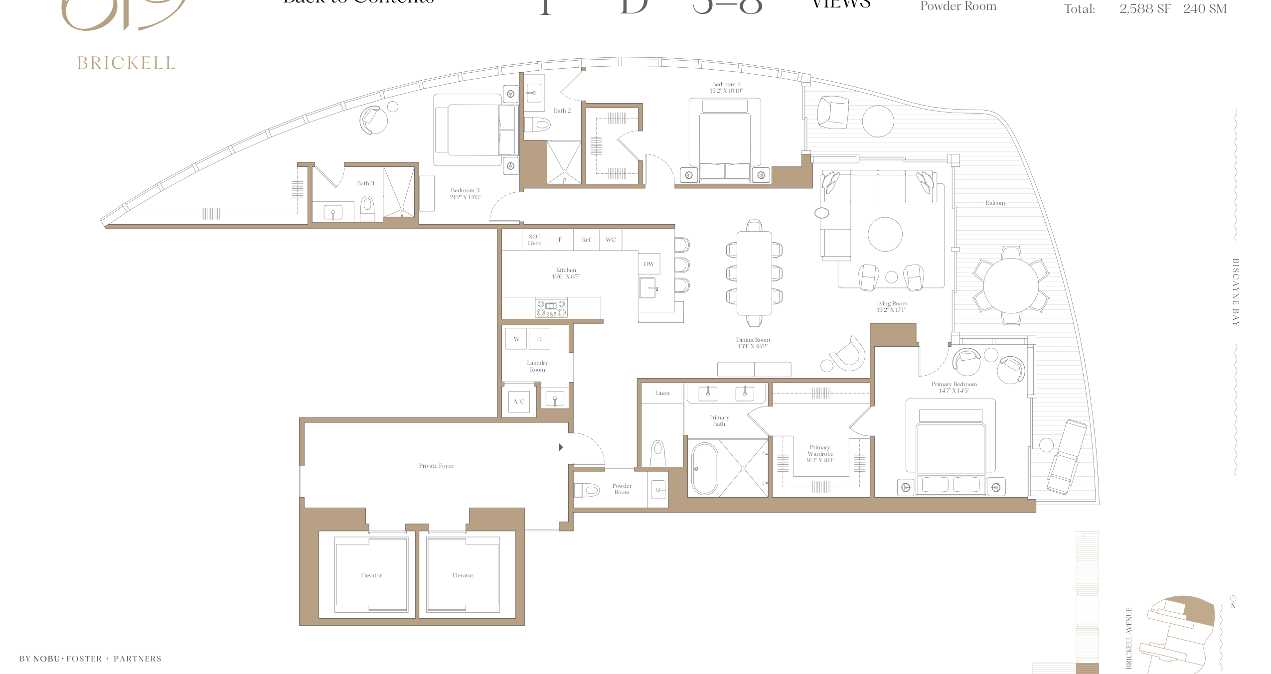 1D — 3 Bed floor plan