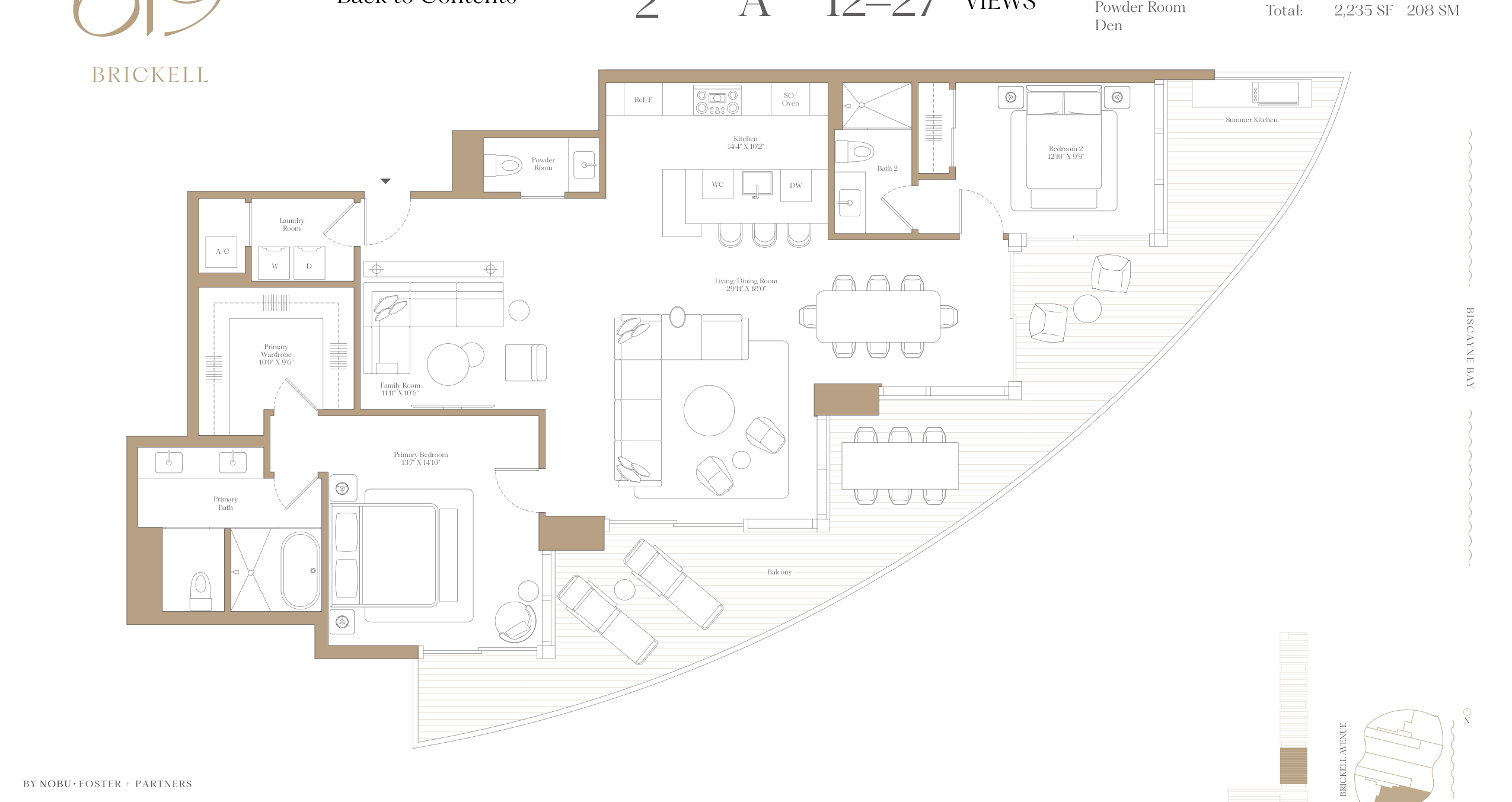 2A — 2 Bed + Den floor plan