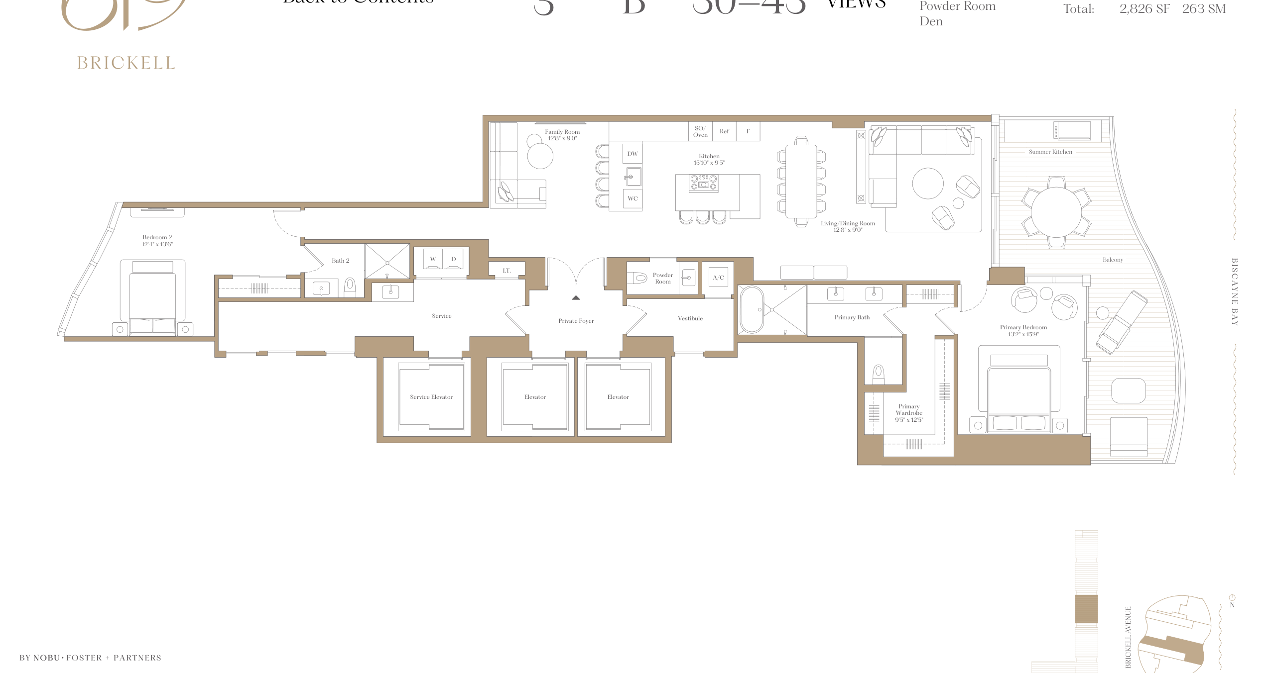 3B — 2 Bed + Den floor plan