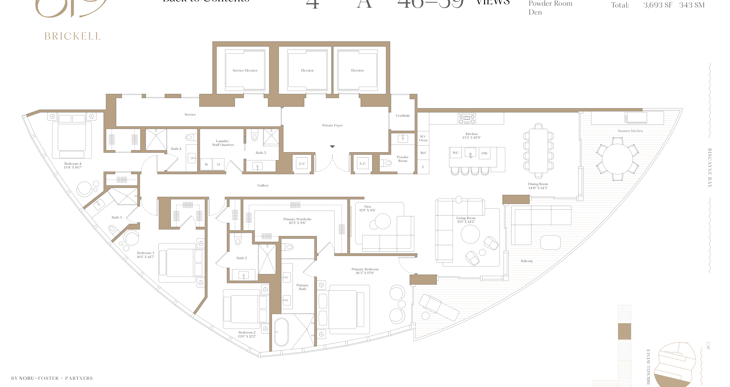4A — 4 Bed + Den floor plan