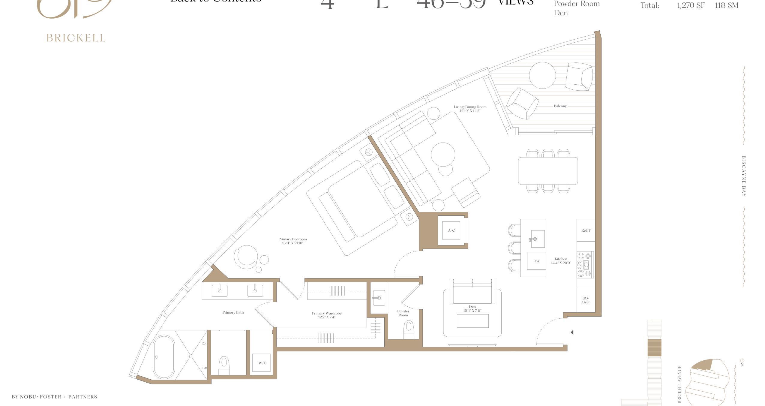 4E — 1 Bed + Den floor plan