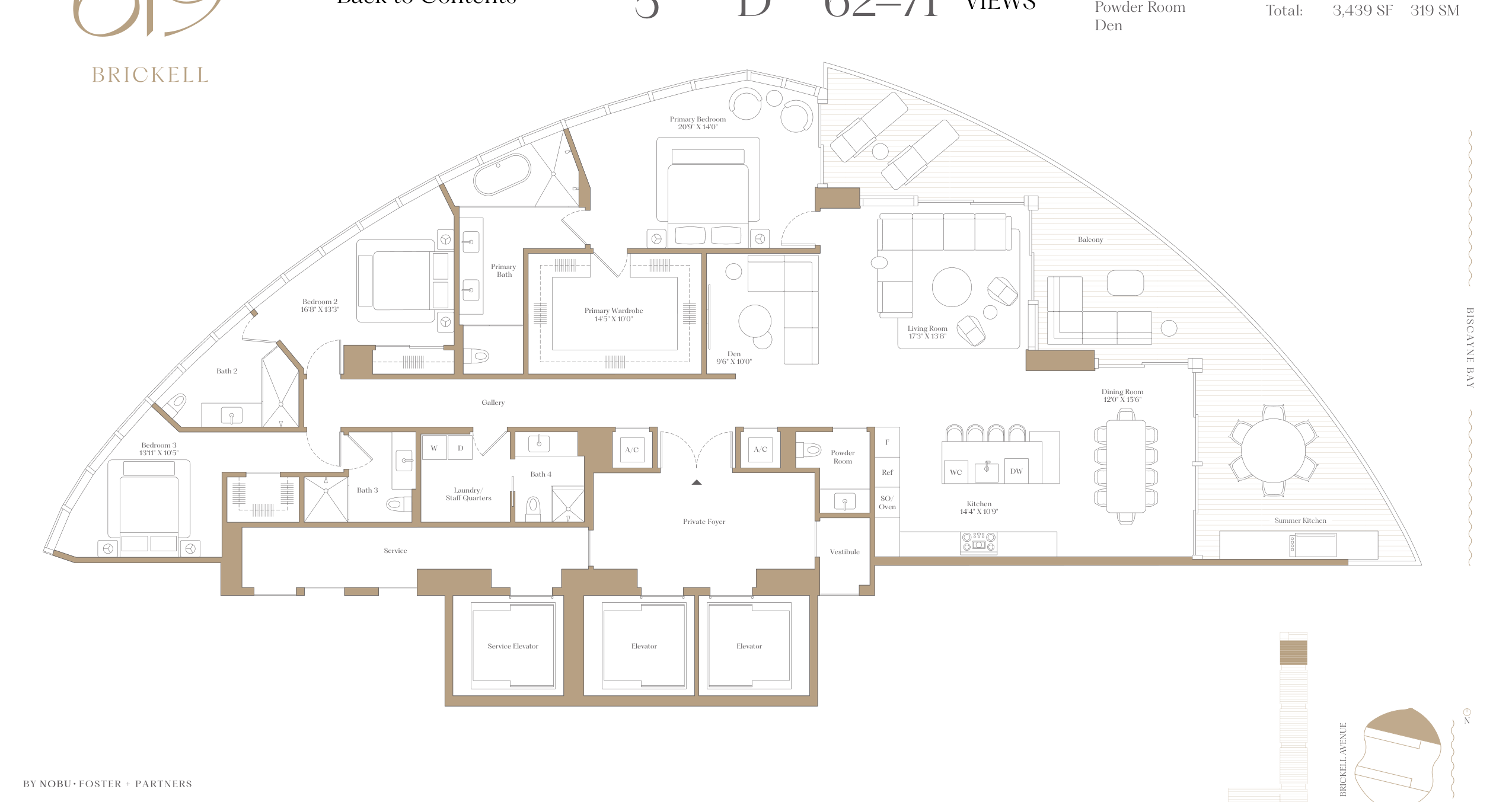 5D — 3 Bed + Den floor plan