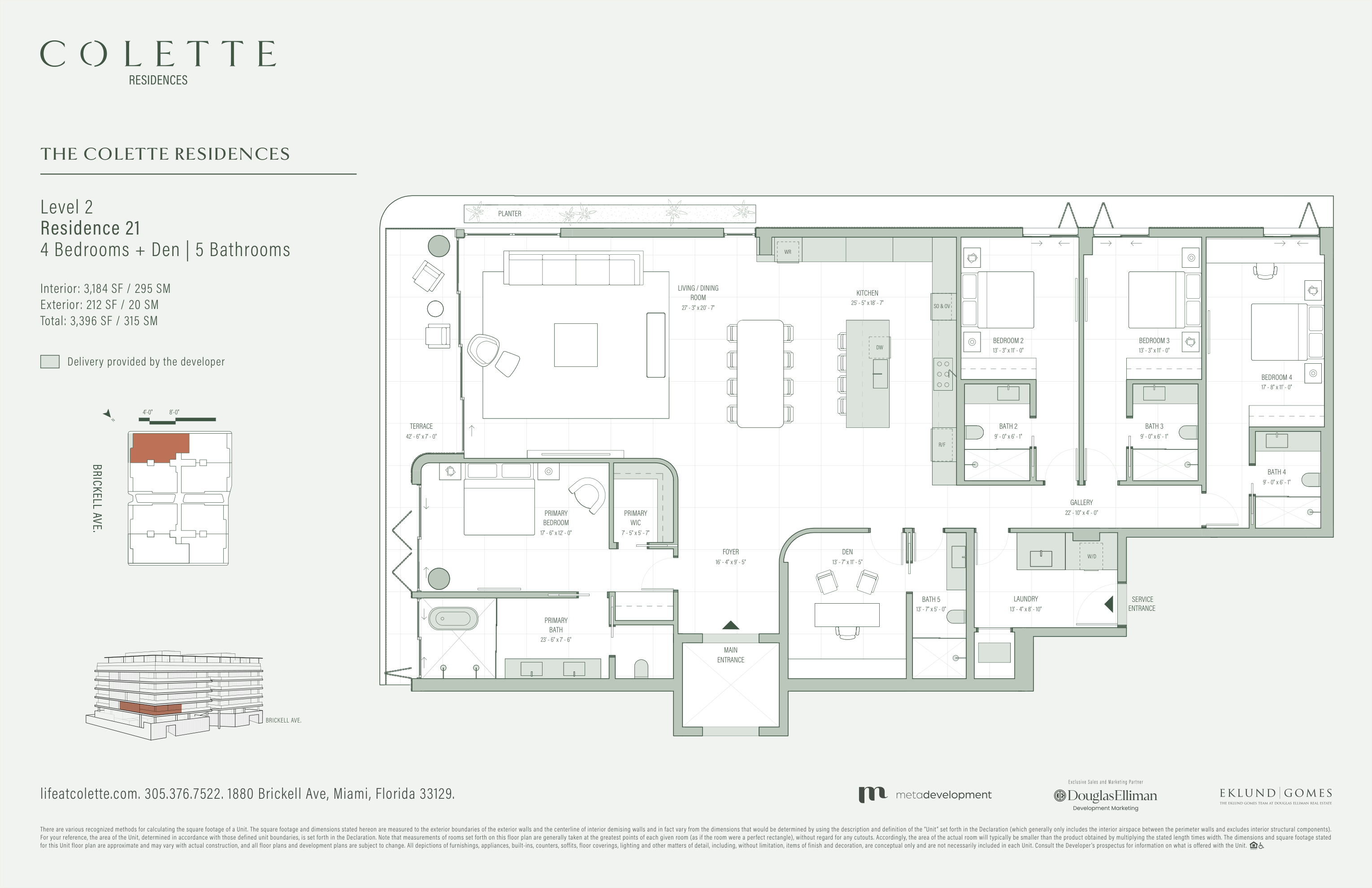 Residence 21 (4BR + Den, Level 2) floor plan