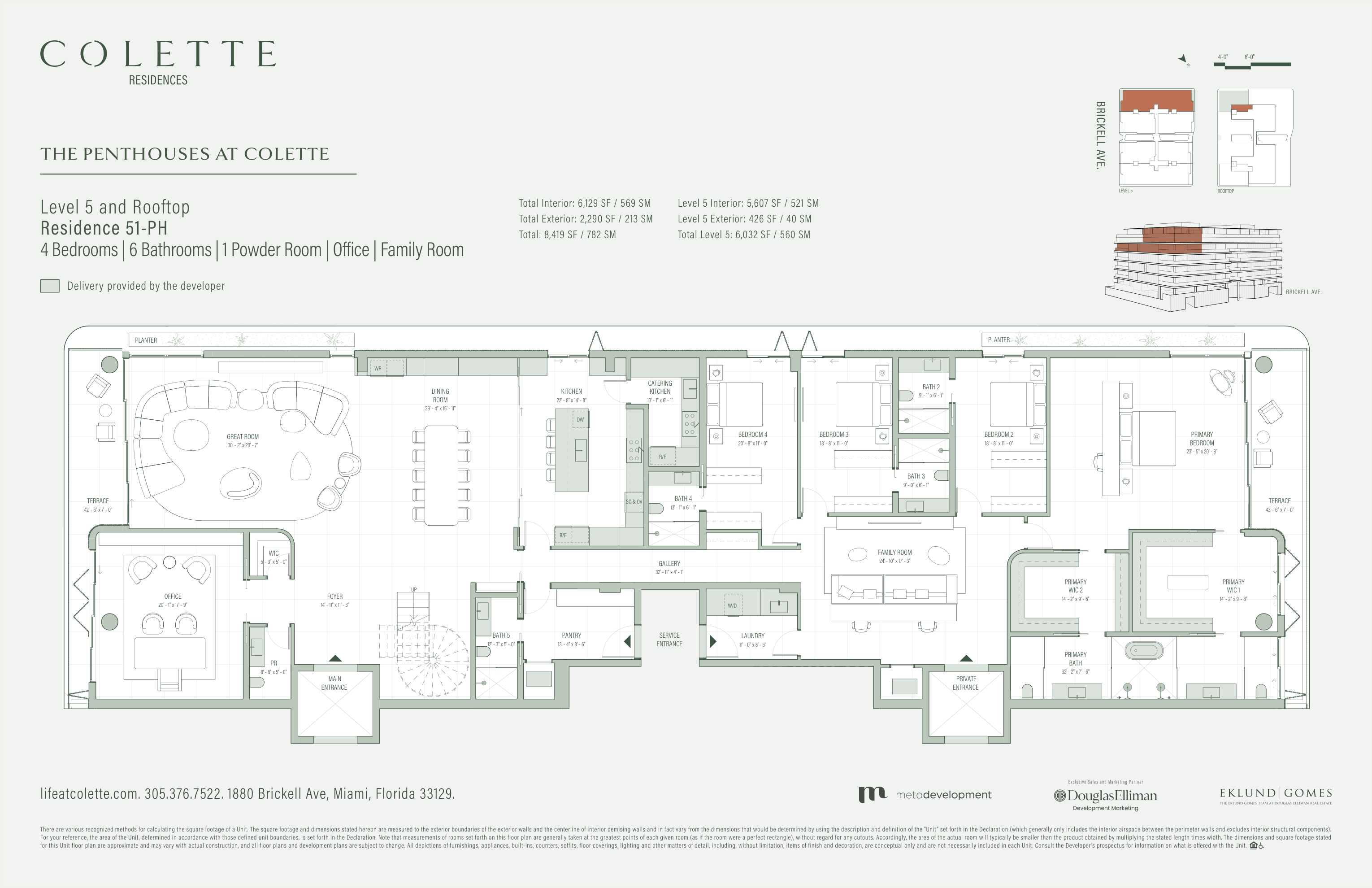 Residence 51-PH (Penthouse, Level 5 + Rooftop) floor plan
