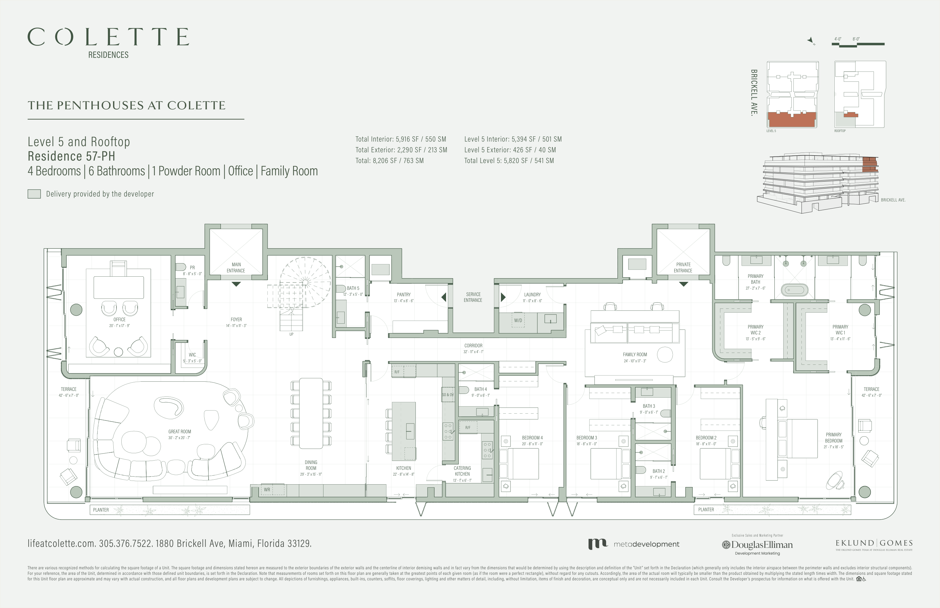 Residence 57-PH (Penthouse, Level 5 + Rooftop) floor plan